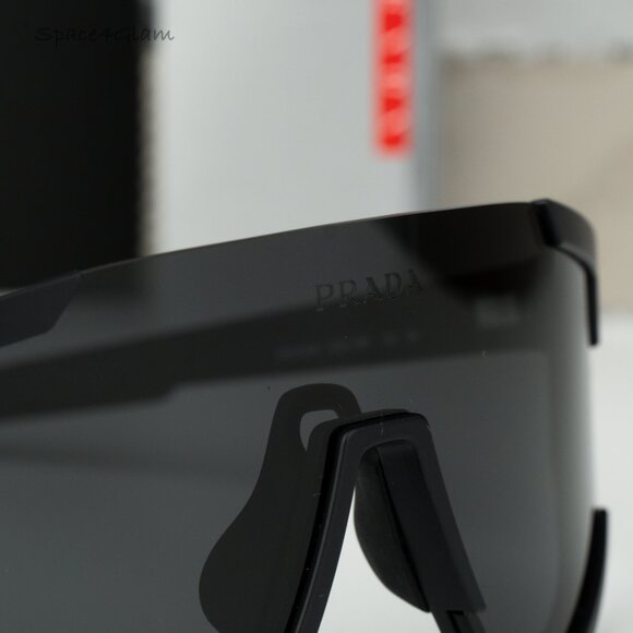 Prada Linea Rossa Men Sunglasses Black Grey Single Lens PS04WS DG006F NEW - Picture 5 of 10